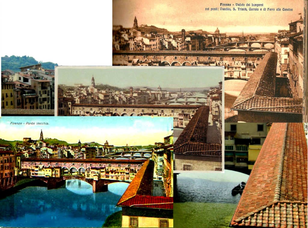 Vintage postcards Ponte Vecchio, Florence Italy