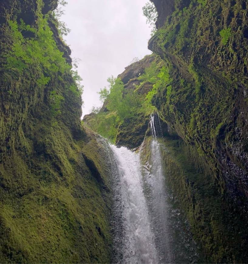 Iceland travel Nauthúsagil ravine and waterfalls